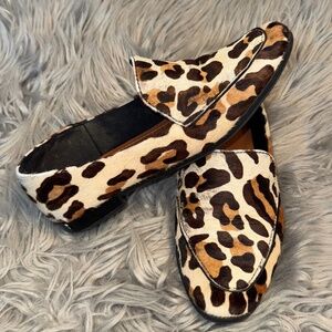 Usaflex Brazilian Calf Hair Leather Leopard Print Driving Loafer Flats Size 7